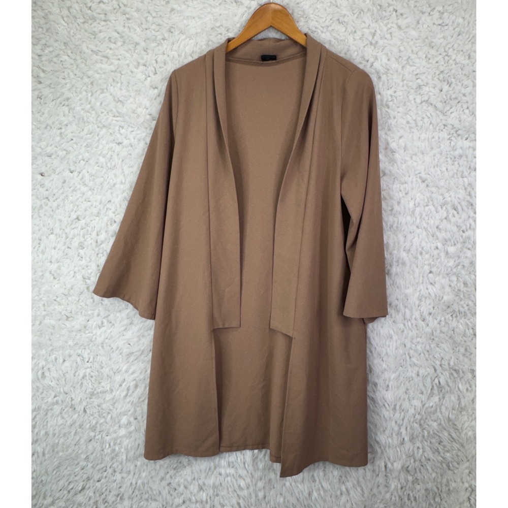 Nude Duster Cardigan Jacket S Tan Open Front Minimalist Neutral Boho Layering